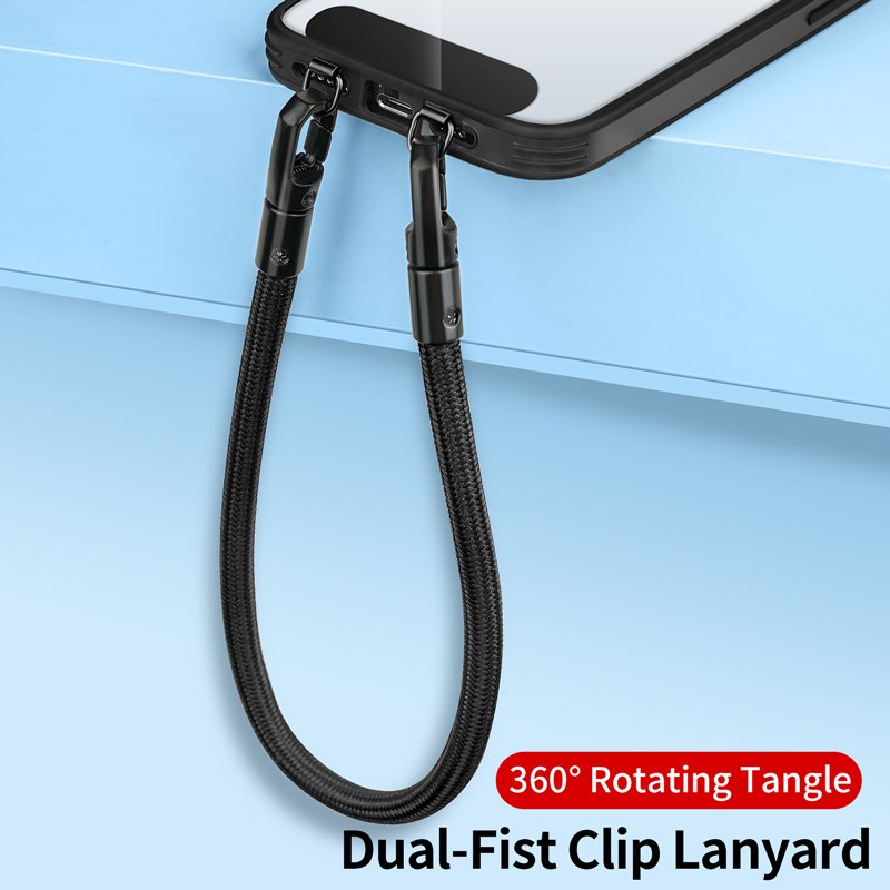 Dual Clip Polyester Rope Wrist Strap Universal Cute Design Short Mobile Phone Lanyard Keychain Tether Patch Cell Accessories