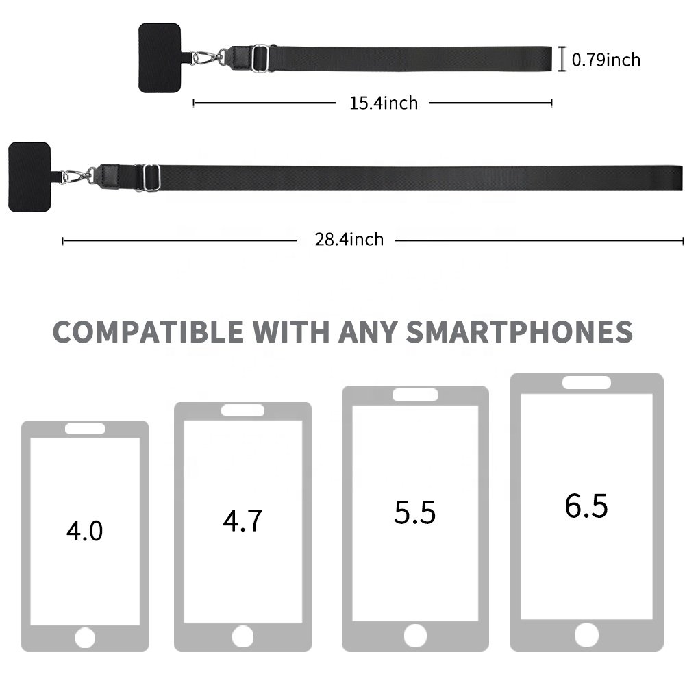 Amazon adjustable and detachable Polyester neck Lanyard and mobile phone safety tether phone lanyard for iPhone,Galaxy,Huawei