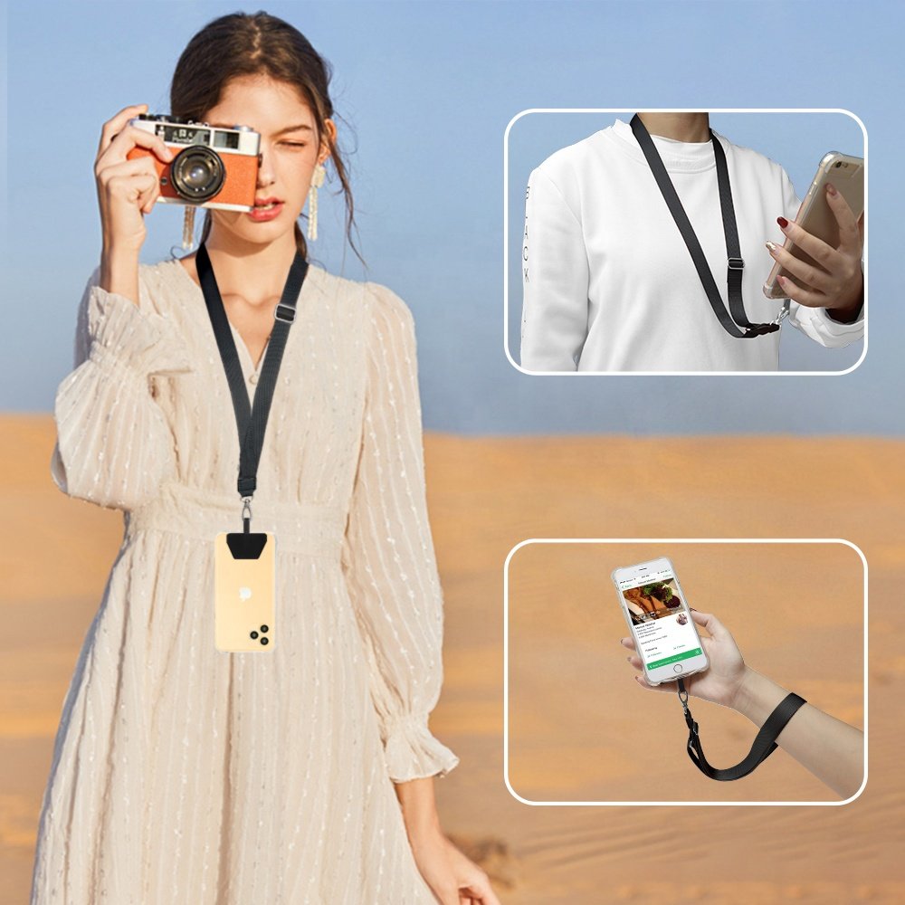 Amazon adjustable and detachable Polyester neck Lanyard and mobile phone safety tether phone lanyard for iPhone,Galaxy,Huawei