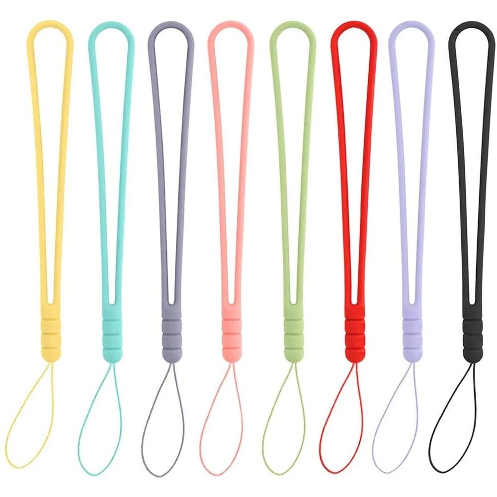 Candy Color Mobile Phone Rubber Strap For IPhone Samsung Keychain Portable Silicone Soft Wrist Adjust Cell Phone Lanyard