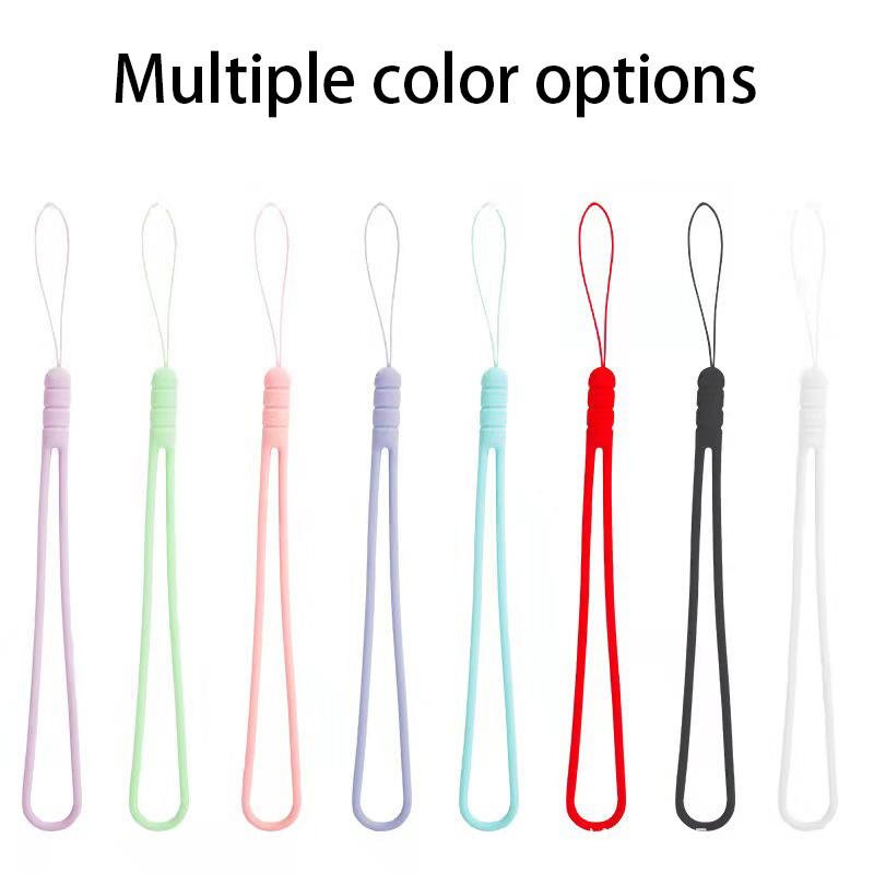 Candy Color Mobile Phone Rubber Strap For IPhone Samsung Keychain Portable Silicone Soft Wrist Adjust Cell Phone Lanyard