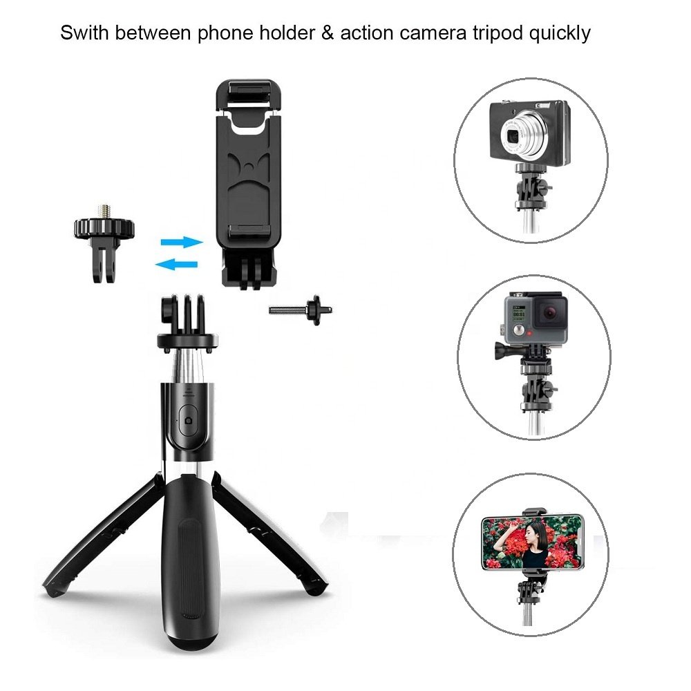 Best Seller L02 Portable 3 in 1 Wireless Mobile Phone Monopod Selfie Stick Tripod with Remote Control