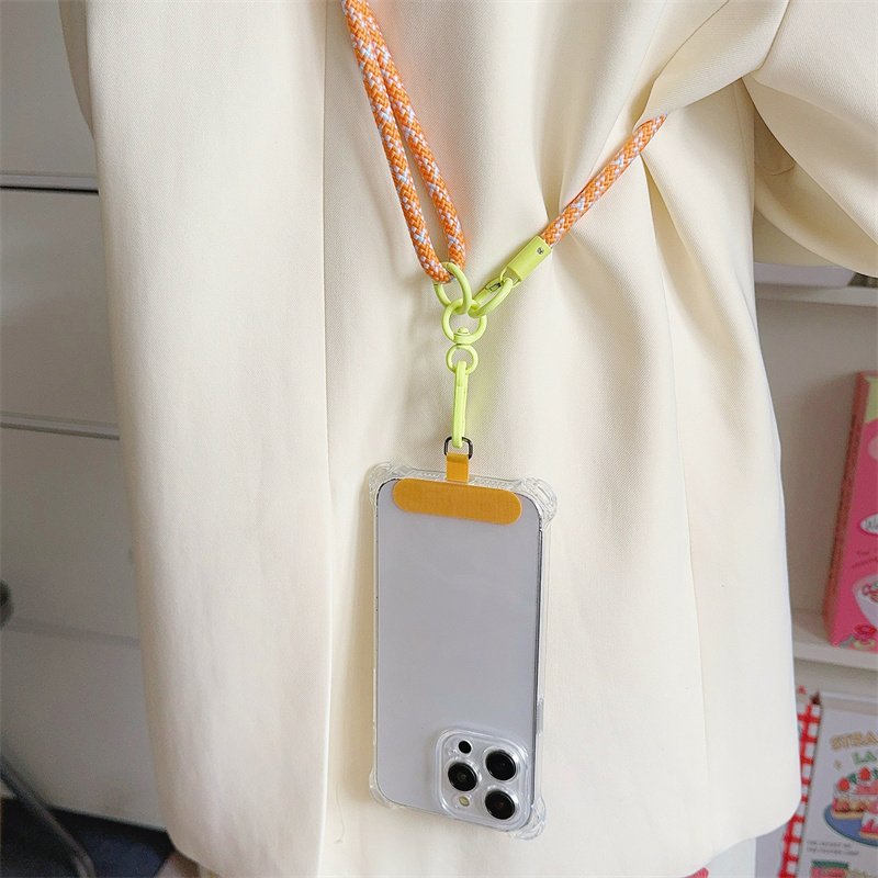 New Creative Mobile Phone Universal Lanyard Adjustable Diagonal Long Rope Leather Buckle Metal Ring Shoulder Strap Lanyard