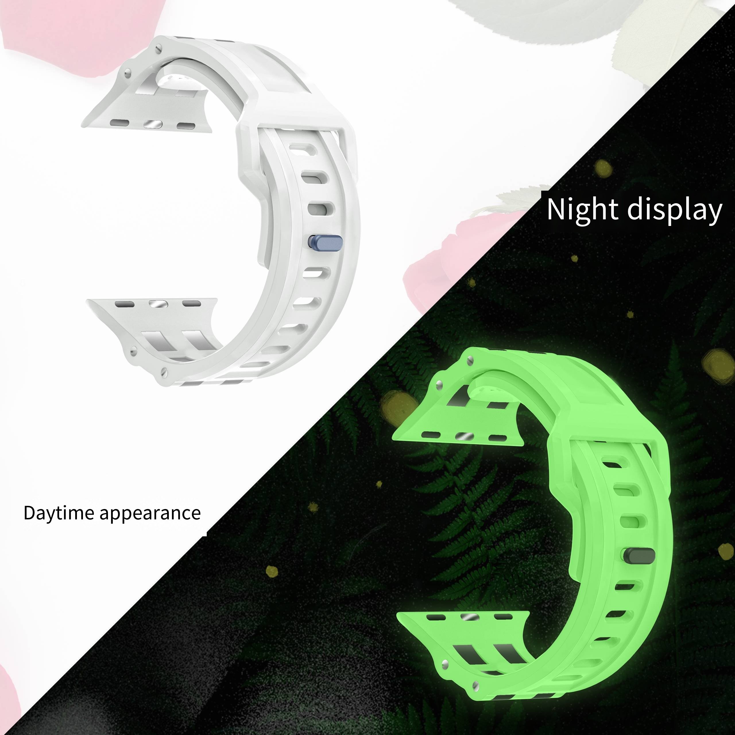 Waterproof Rubber Watch Bands For 2024 Designer Apple Watch Ultra 2 bands Luxury 49mm Luminous Wrist Band Smart Watch Strap