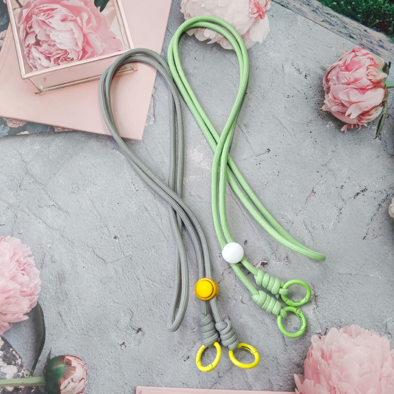 mobile phone lanyard single button creative long neck hanging woven lanyard detachable anti loss mobile phone accessories