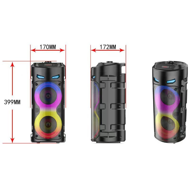 4inch Wireless Battery Speaker with RGB Light TWS DJ Party Box Bass Sound Portable Bluetooth Speakers Bosinas