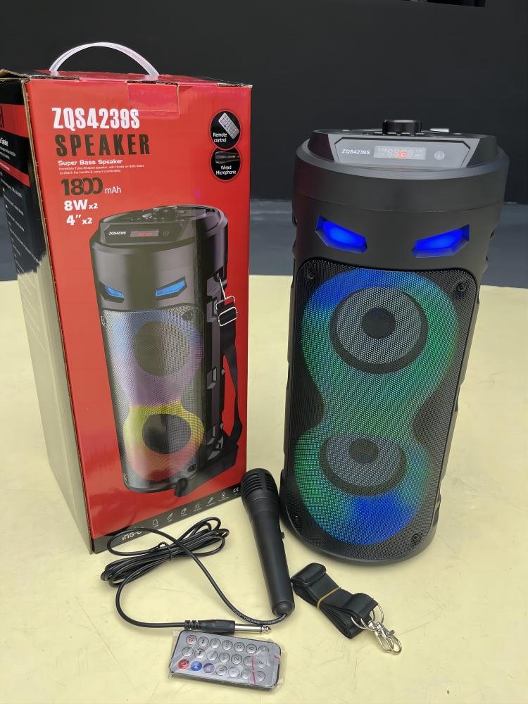 4inch Wireless Battery Speaker with RGB Light TWS DJ Party Box Bass Sound Portable Bluetooth Speakers Bosinas