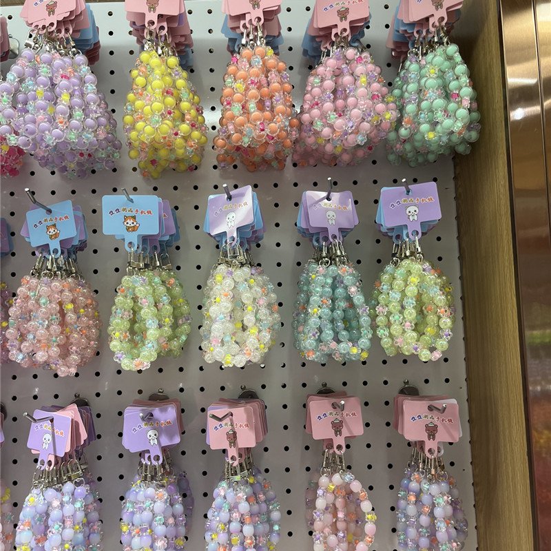 New ins mobile phone charm beaded keychain mobile phone diy ornament accessories wrist strap decorative hanging