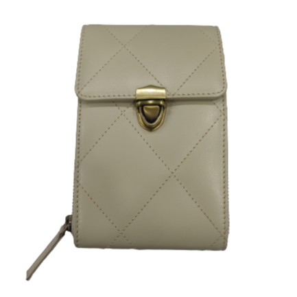 Hot New Product Luxury Designer Beige Genuine Leather Small RFID Blocking Front Pocket Metal Money Clip Mobile Pocket