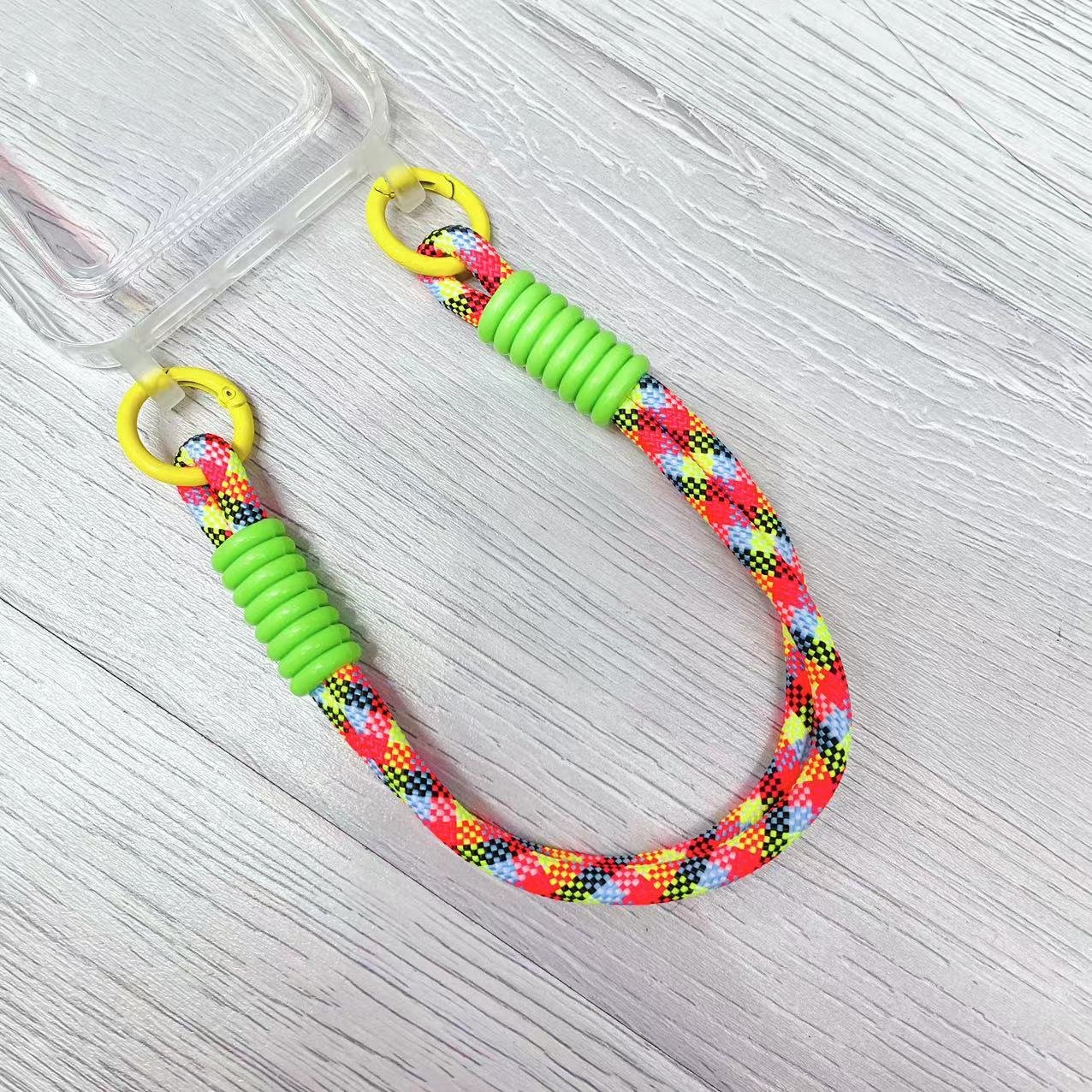 Portable accessory hanging rope Wear resistant and anti loss colored wrist strap Mobile Phone Safe Sticker With Rope