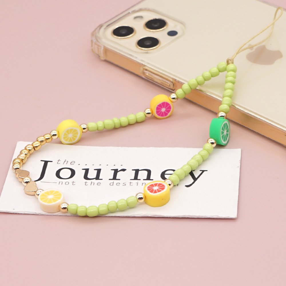 Go2Boho Phone Chains Jewelry Mobile Chains Evil Eye Heart Cruit Charm Lanyard Beaded Strap Hanging Cord For Cell Phone Case