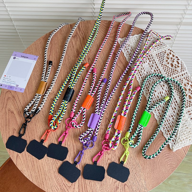 Custom Adjustable Nylon Mobile Phone Strap Universal All-In-One Crossbody Phone Lanyard Wrist Case Chain Phone Patch Accessory