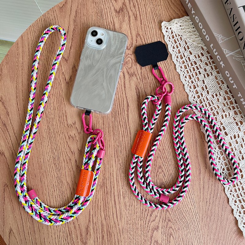 Custom Adjustable Nylon Mobile Phone Strap Universal All-In-One Crossbody Phone Lanyard Wrist Case Chain Phone Patch Accessory