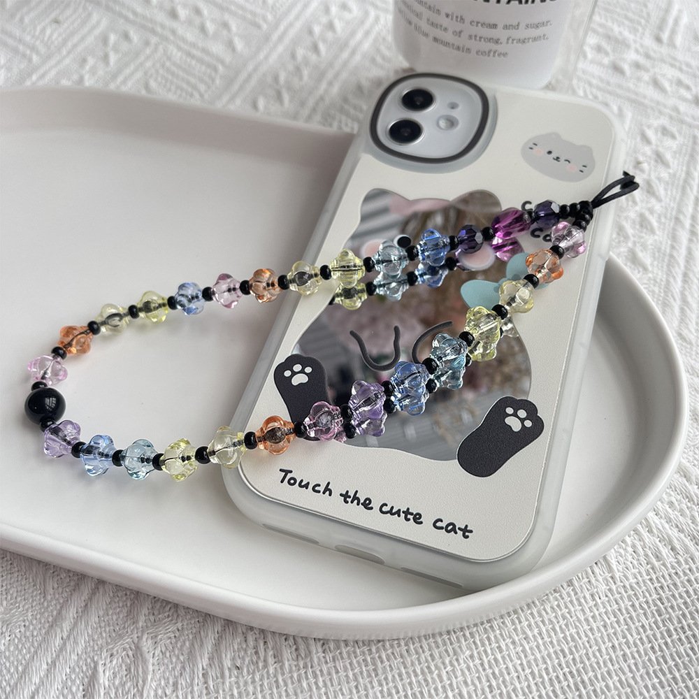 KKBEAD 2024 new creative personality bunny spherical crystal mobile phone chain network red universal female Lange