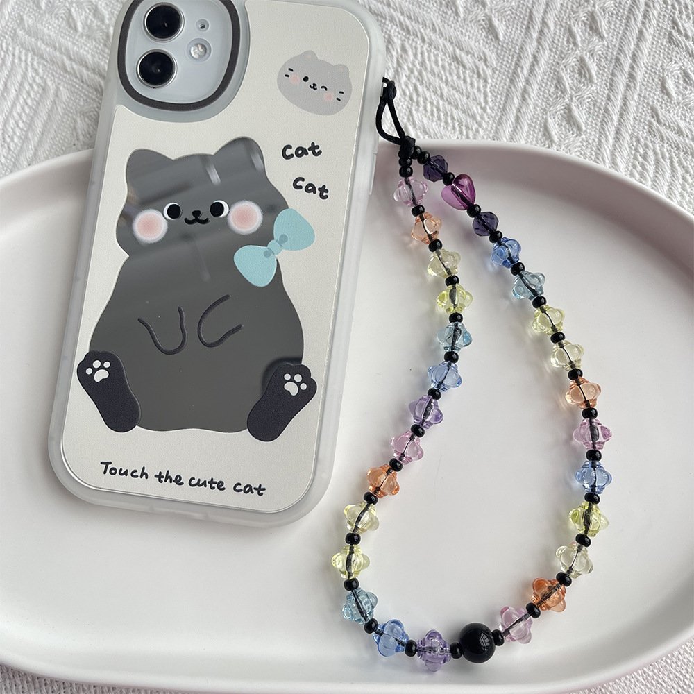 KKBEAD 2024 new creative personality bunny spherical crystal mobile phone chain network red universal female Lange