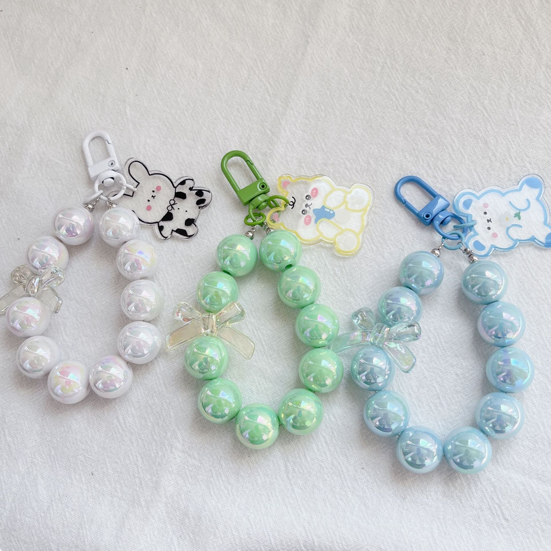 2023 New Arrival Candy Macron Cartoon Accessories Plastic Hanging Key Chains Phone Charm Mobile Lanyard Cord Beads Strap