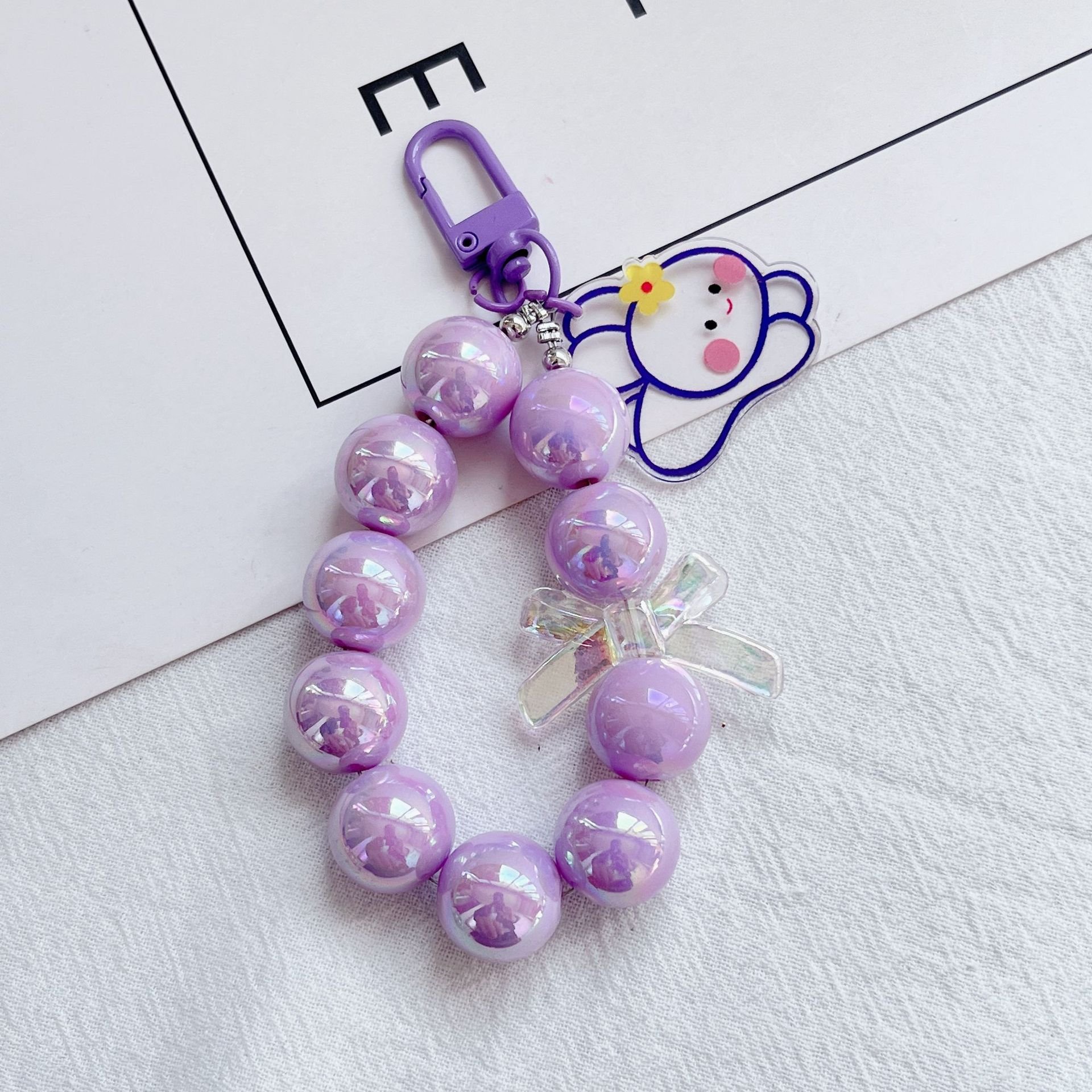 2023 New Arrival Candy Macron Cartoon Accessories Plastic Hanging Key Chains Phone Charm Mobile Lanyard Cord Beads Strap