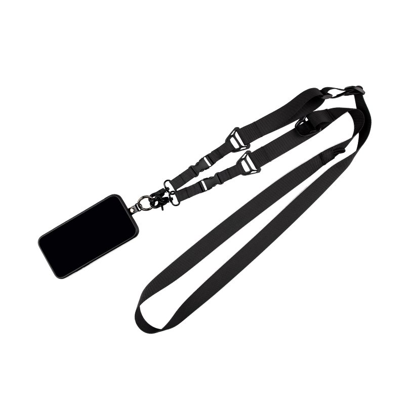 Universal Adjustable Nylon Luxury Long Crossbody Cell Mobile Phone Charm Lanyard Crossbody Neck Wrist Strap With Cell Phone Case