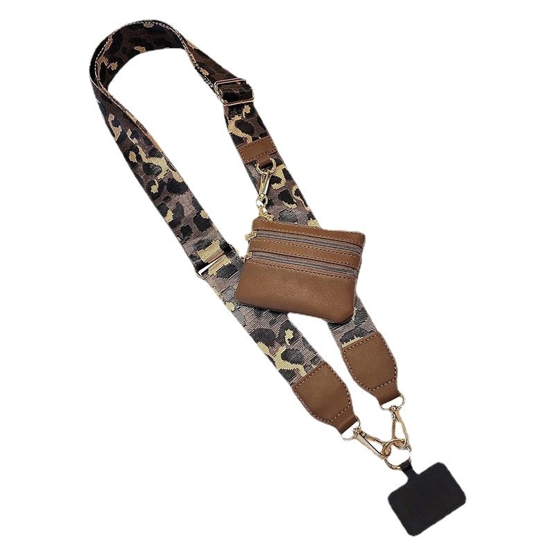 Personalized Custom Tether Patch Cell Phone Shoulder Strap Crossbody Mobile Phone Straps with Zipper Wallet Pouch