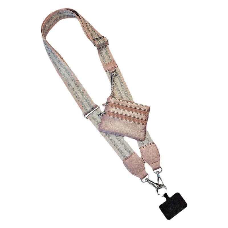 Personalized Custom Tether Patch Cell Phone Shoulder Strap Crossbody Mobile Phone Straps with Zipper Wallet Pouch