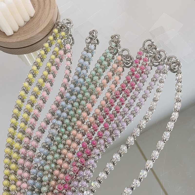 LeYi New Crushed Rock Phone Chain Rope Phone Straps For Mobile Phones Crystal Stone Hanging Ornaments