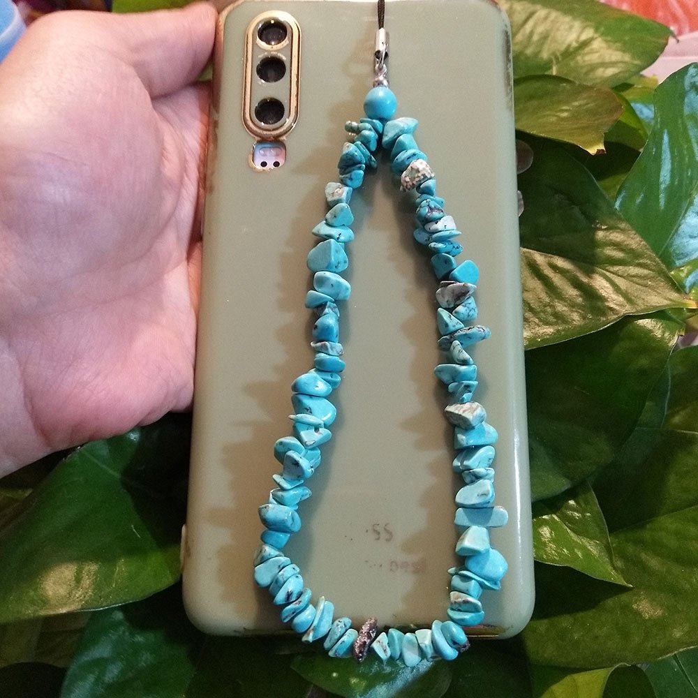 LeYi New Crushed Rock Phone Chain Rope Phone Straps For Mobile Phones Crystal Stone Hanging Ornaments
