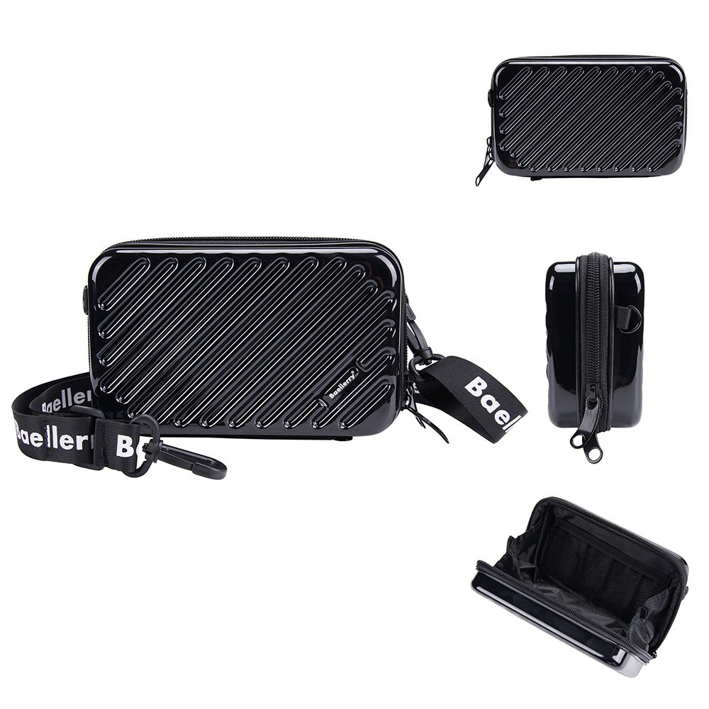 baellerry ABS 7 inch Cosmetic large capacity shoulder bag Custom Logo Mini Travel suitcases mobile phone bag with shoulder strap