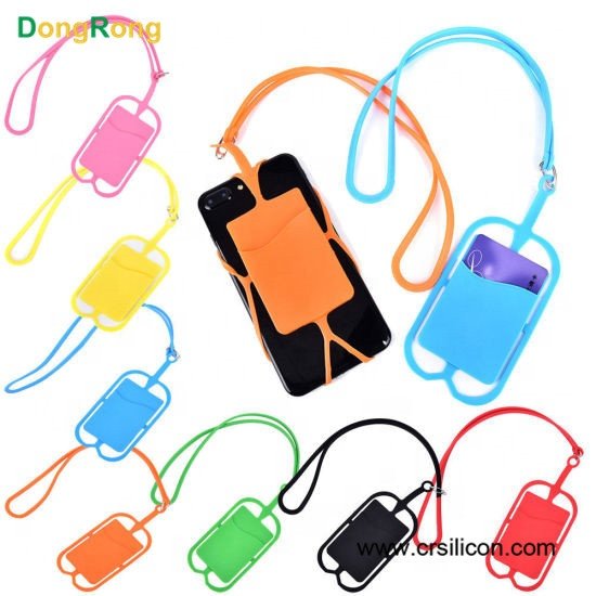 Silicone Cell Phone Lanyard Card Holder Necklace Sling Universal Mobile Phone Neck Strap
