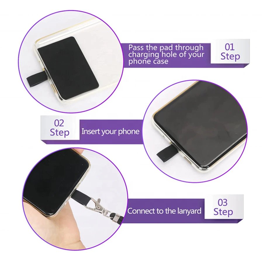 2024 New Customized Polyester Phone Accessories Adjustable Phone Strap with Metal Chain Keychain Phone Hanging Strap