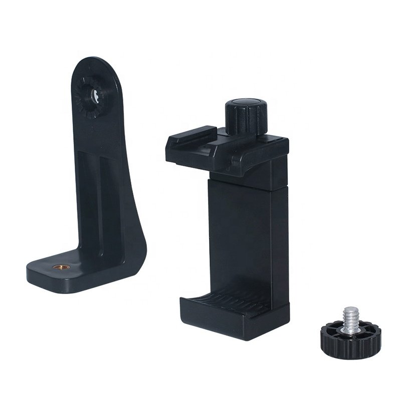 Universal 360 Rotation Cell Phone Clip Holder with Built-in Cold Shoe Monopod Tripod Mount Adaptor Size Adjustable Clamp Holder