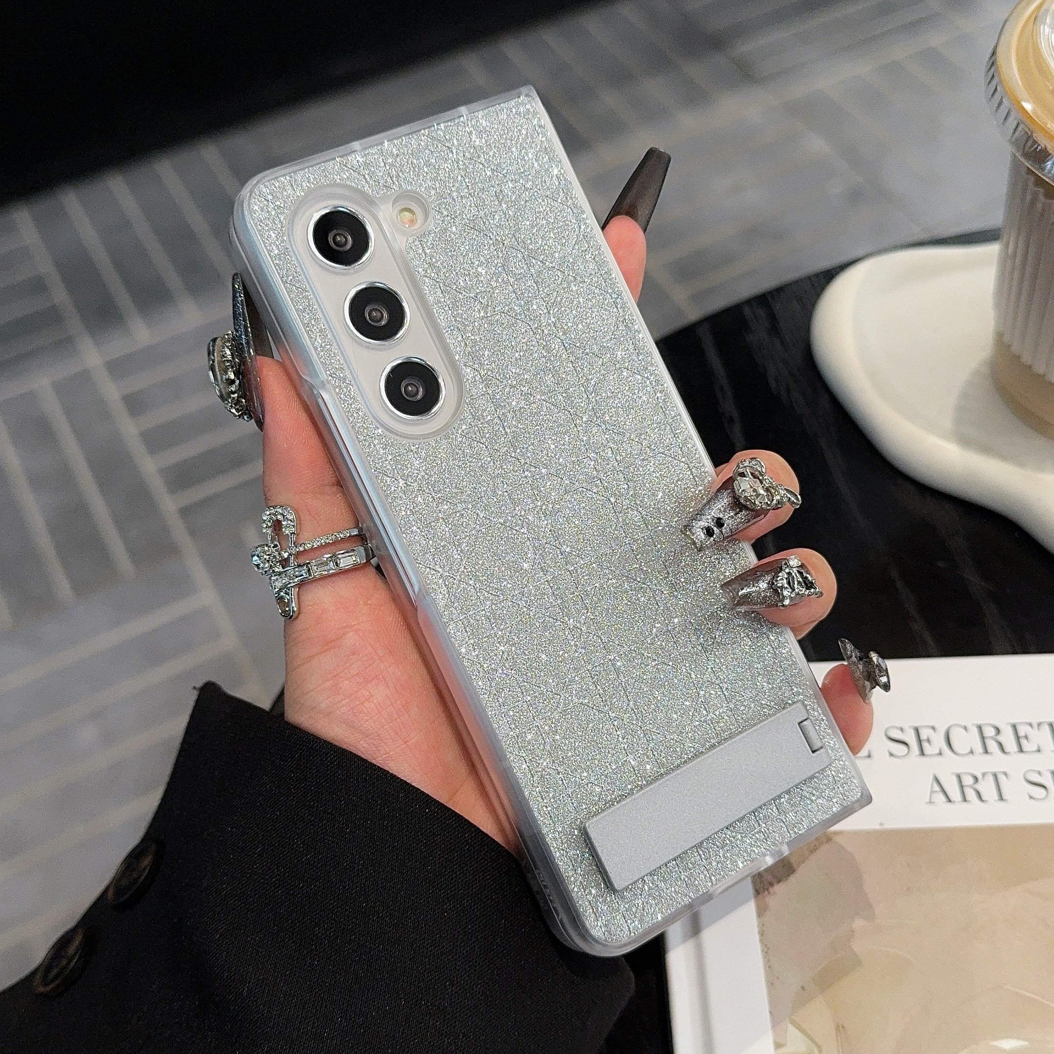 2024 New High-end Fashion Glittering Geometric Patterns Phone Case for Samsung Galaxy Z Fold 6 5 4 3 Xiaomi Fold 3