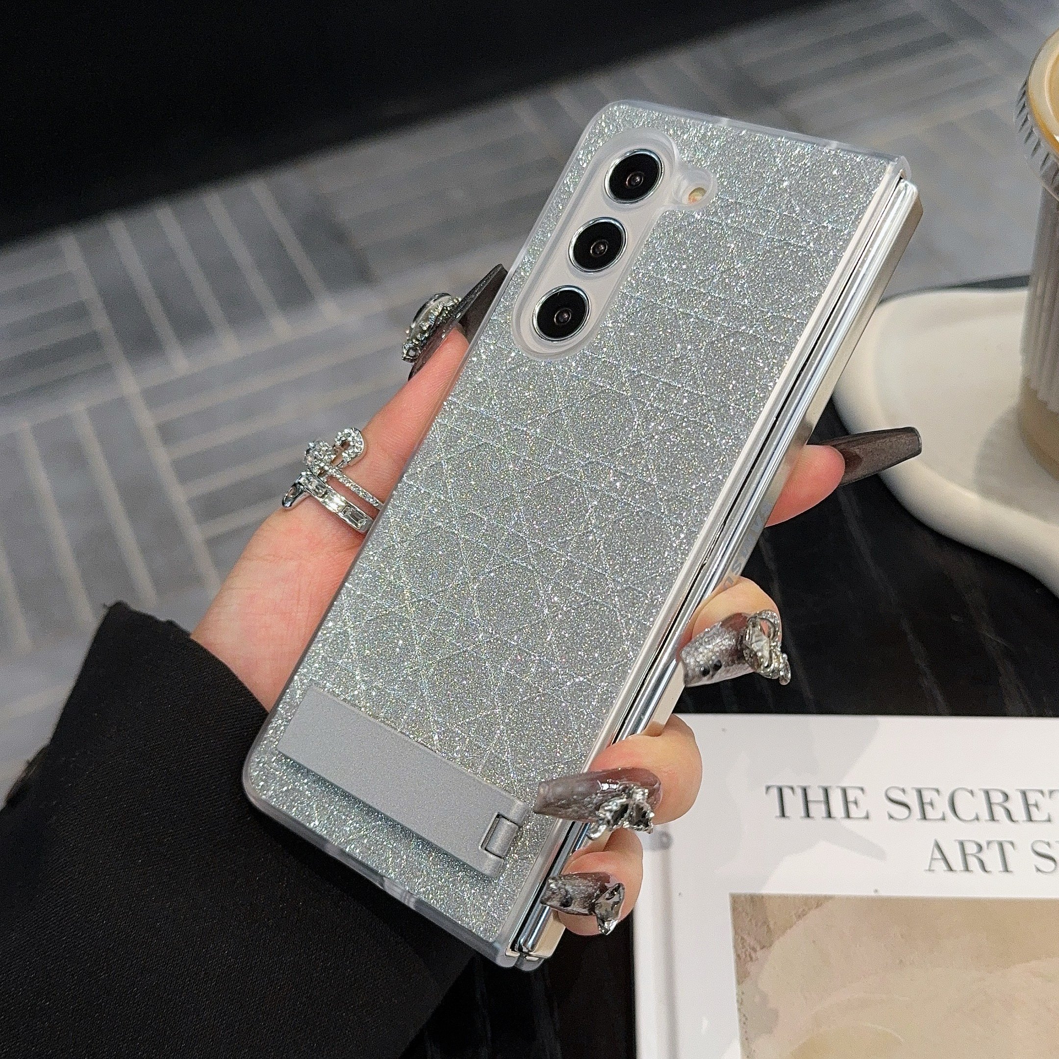 2024 New High-end Fashion Glittering Geometric Patterns Phone Case for Samsung Galaxy Z Fold 6 5 4 3 Xiaomi Fold 3