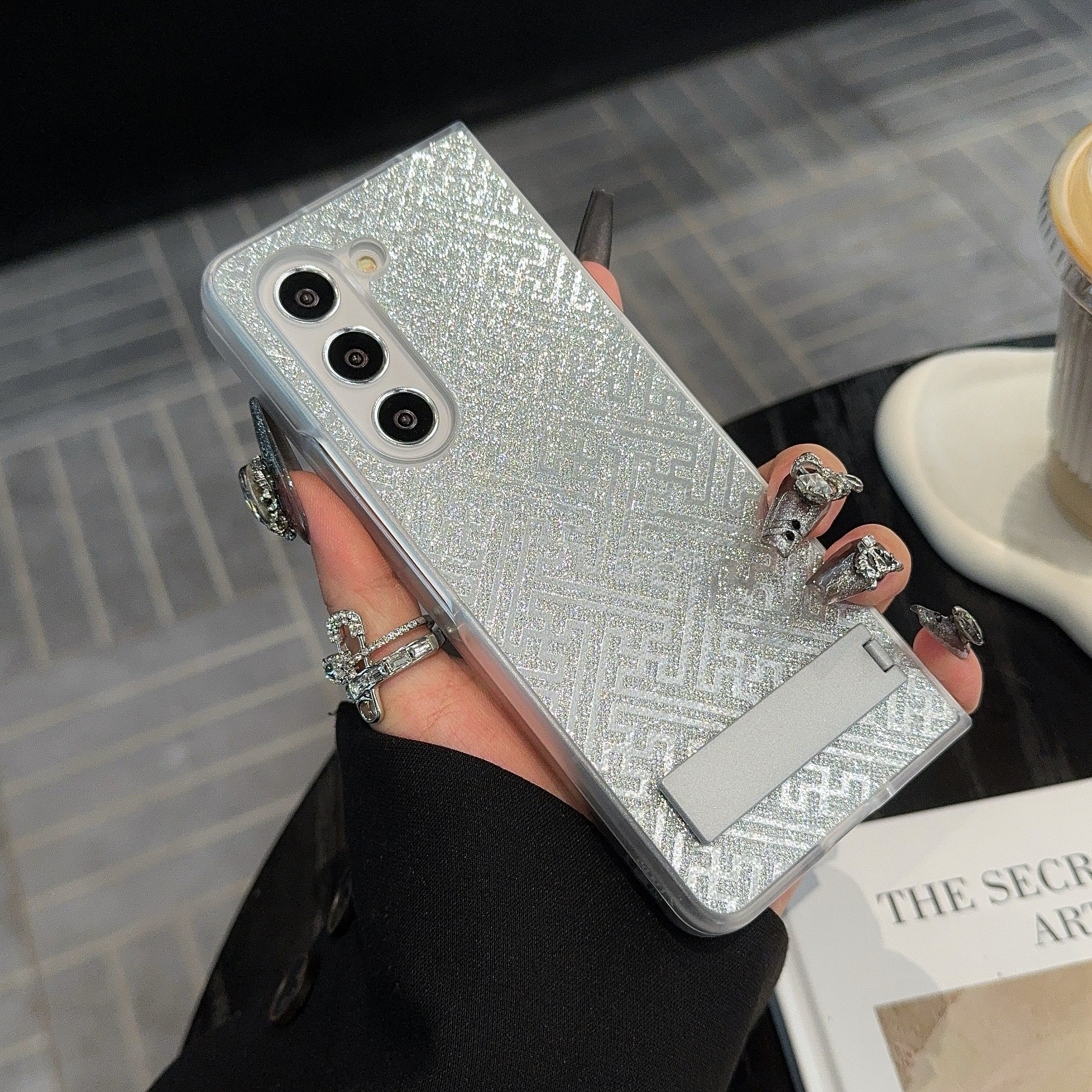 2024 New High-end Fashion Glittering Geometric Patterns Phone Case for Samsung Galaxy Z Fold 6 5 4 3 Xiaomi Fold 3