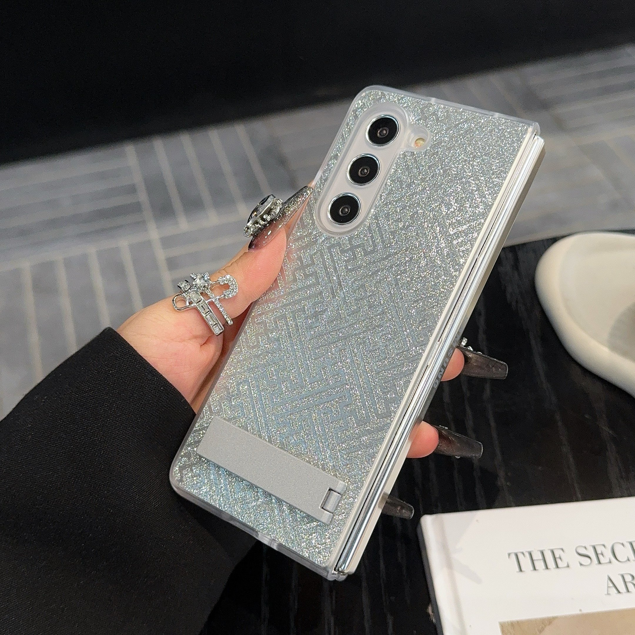 2024 New High-end Fashion Glittering Geometric Patterns Phone Case for Samsung Galaxy Z Fold 6 5 4 3 Xiaomi Fold 3