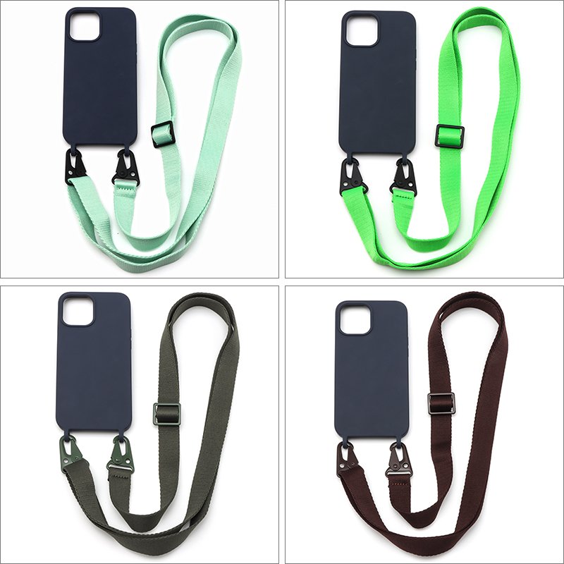 Colorful Phone Accessories Shoulder Strap Polyester Phone Lanyard Mobile Phone Straps with Metal Snap Hooks
