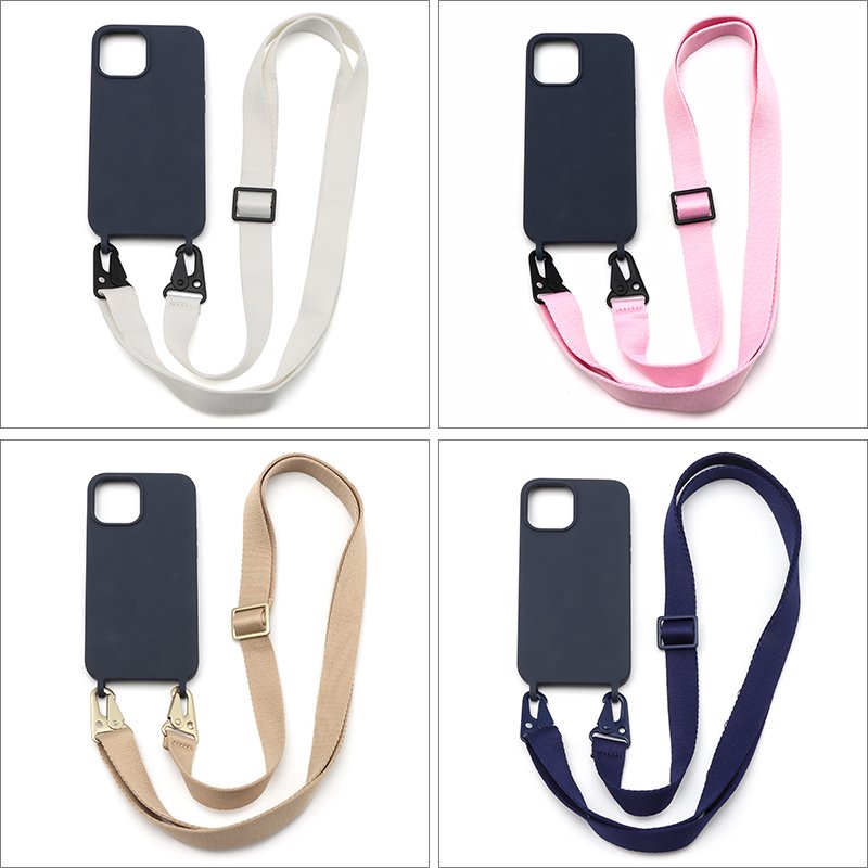 Colorful Phone Accessories Shoulder Strap Polyester Phone Lanyard Mobile Phone Straps with Metal Snap Hooks