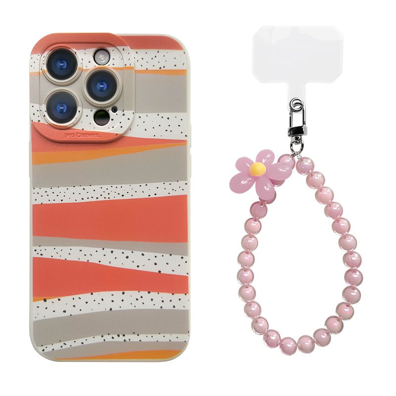 Luxury phone case for iPhone 16 15 pro max 14 plus 13 12 Lovely Colorful Creative bling Phone Strap cover With Chain