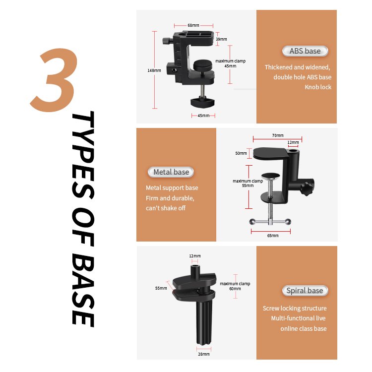 Adjustable Flexible Lazy phone Holder On Bed Beside Desktop Mount phone Clip Bracket mobile Stand For 4.7-12.9 Inch Cellphone