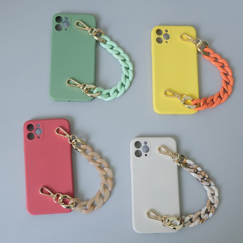 Chunky Long Handmade Plastic Crossbody Mobile Phone Chain 120cm Fashion Acrylic Chain Bag Strap Chains Custom