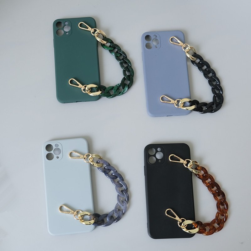 Chunky Long Handmade Plastic Crossbody Mobile Phone Chain 120cm Fashion Acrylic Chain Bag Strap Chains Custom