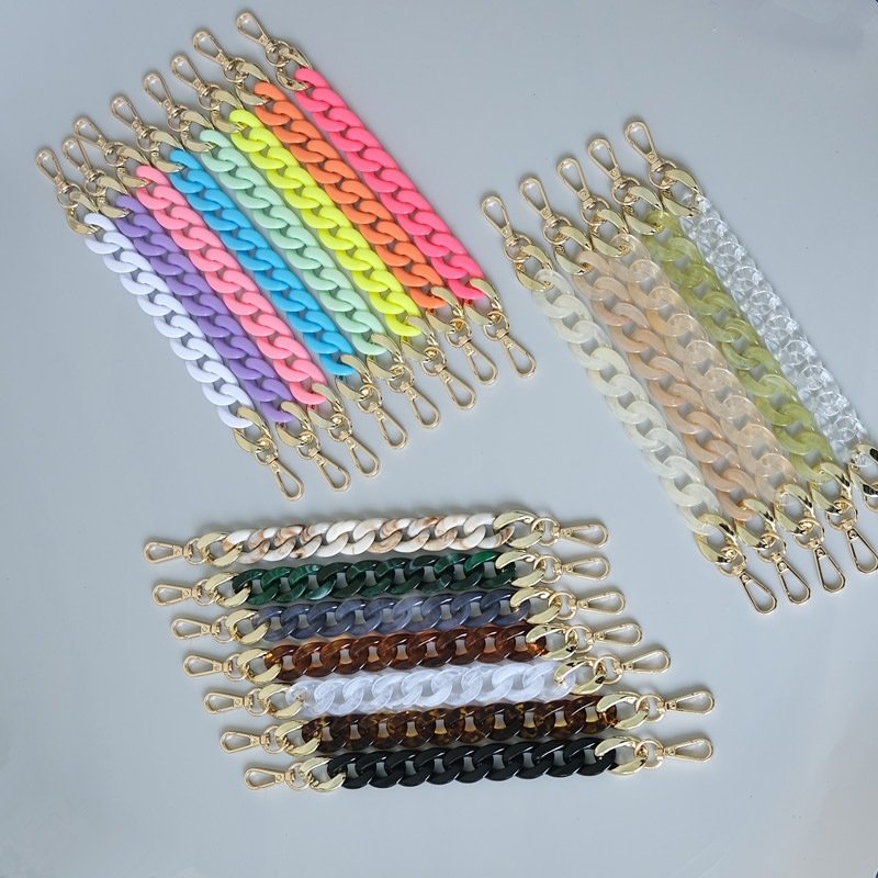 Chunky Long Handmade Plastic Crossbody Mobile Phone Chain 120cm Fashion Acrylic Chain Bag Strap Chains Custom