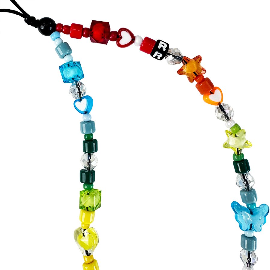 KKBEAD original creative magic volcanic rock short mobile phone chain diamond crystal resin stripe pendant