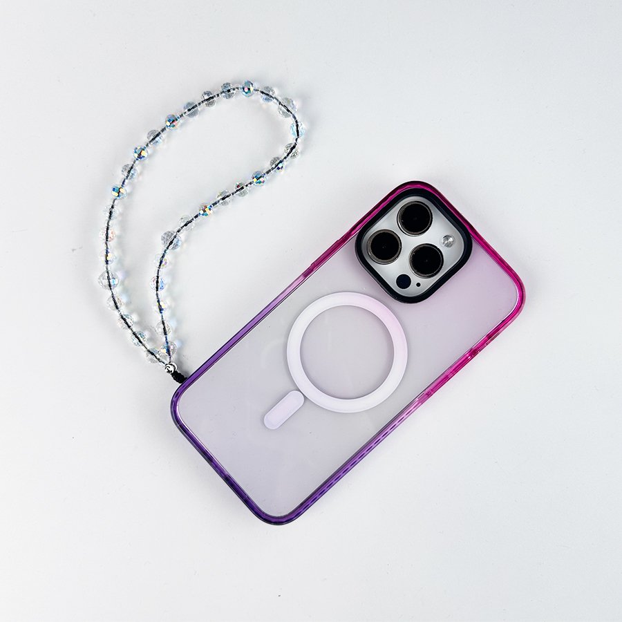 KKBEAD original creative magic volcanic rock short mobile phone chain diamond crystal resin stripe pendant