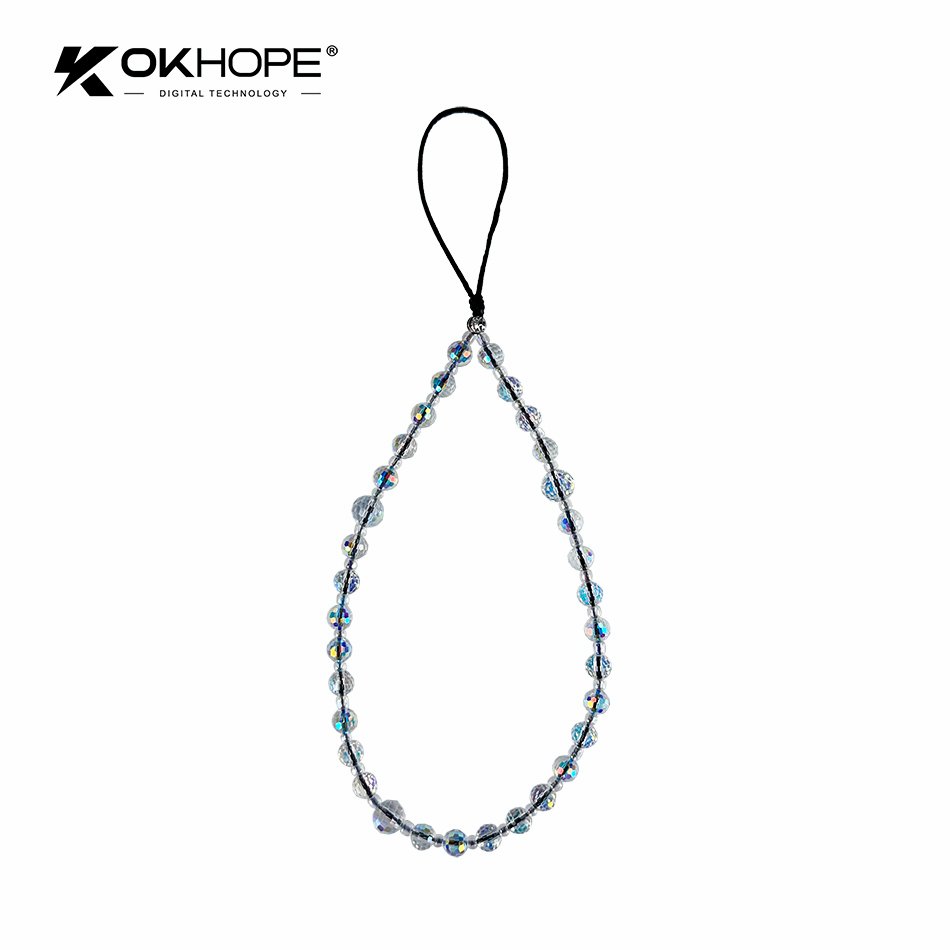 KKBEAD original creative magic volcanic rock short mobile phone chain diamond crystal resin stripe pendant