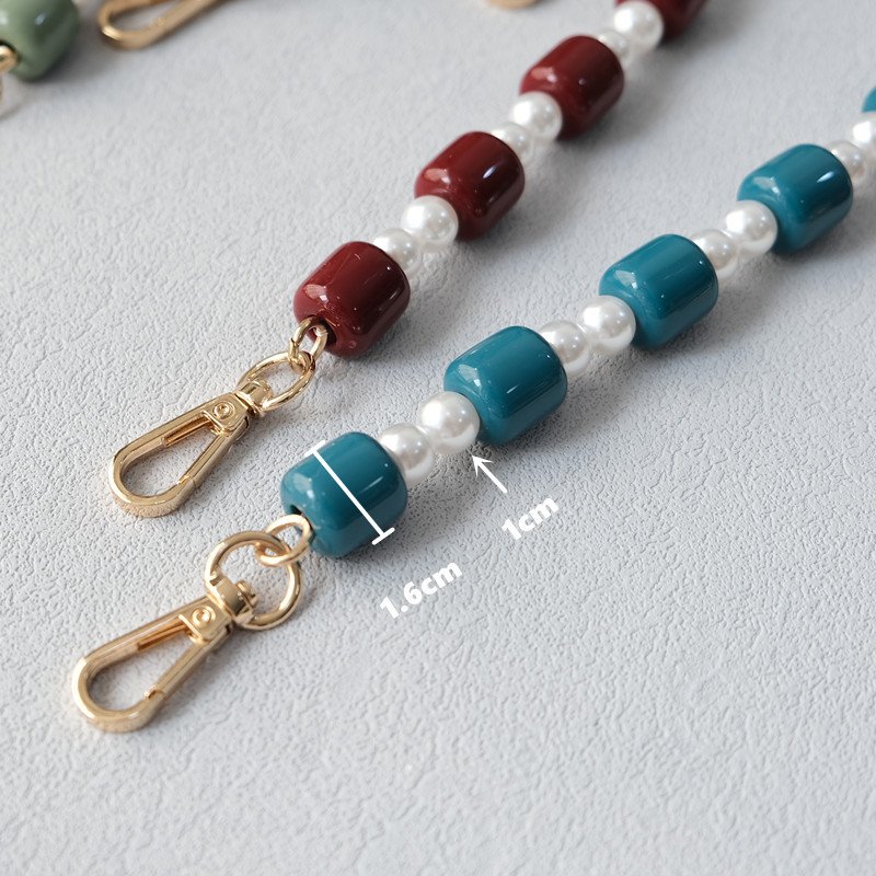 Blue Acrylic Pearl Phone Case Accessories Red Mobile Phone Shoulder Strap Necklaces Beaded Lanyards 33cm 120cm Smartphone Body