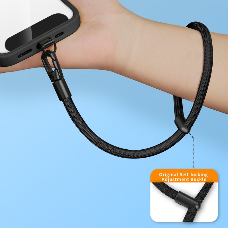 Universal Fashionable Nylon Mobile Phone Lanyard Short Wristlet Keychain Rope with Phone Tether Patch for Cell Phone Use
