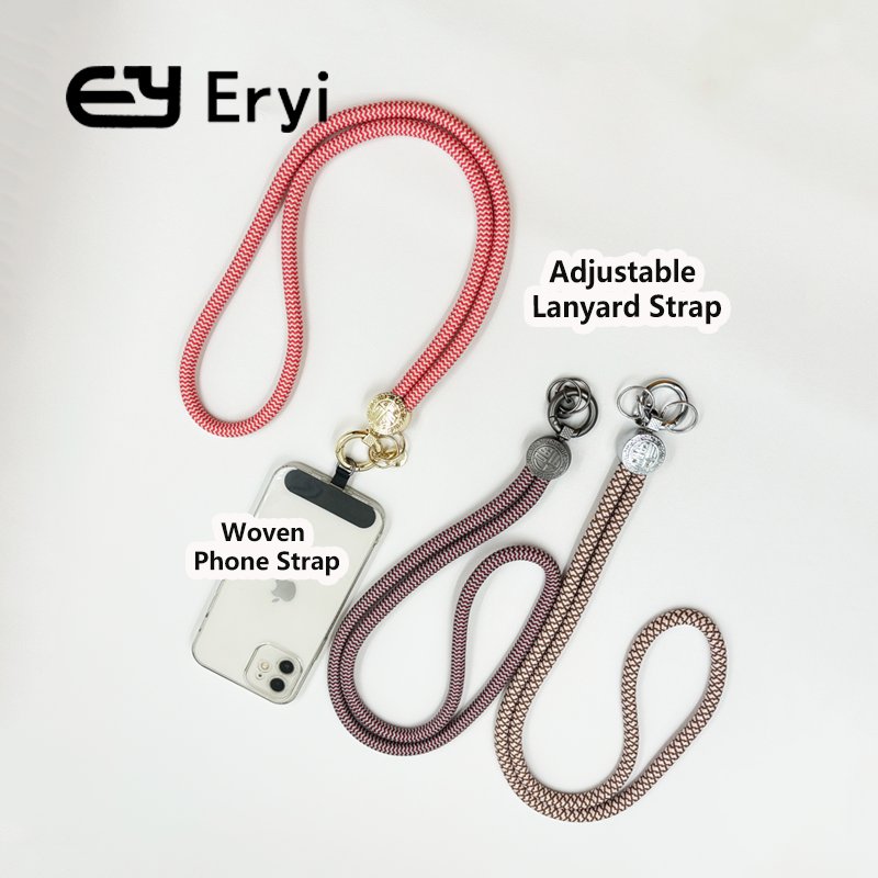 New Woven Rope Mobile Phone Keychain Wrist Lanyard Suitable For Most Mobile Phone Cases Rope Double Buckle Diagonal Adjustable