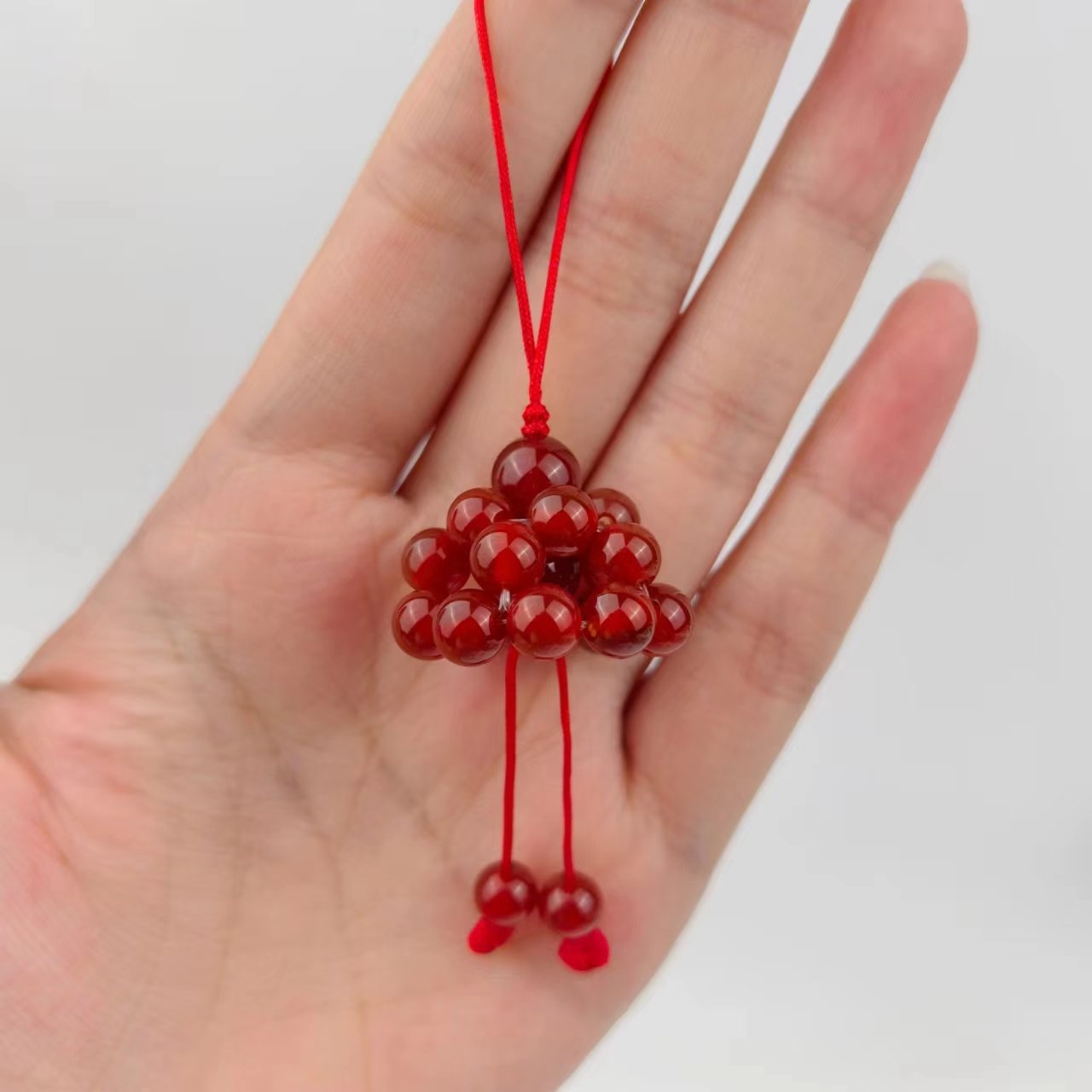 Fashion Handmade DIY Amethyst 6mm Beads Clear Quartz Telephone Strap For Mobile Phone