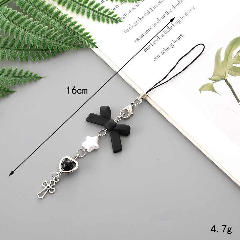 Lilangda Phone Charm Y2K Phone Chain Trendy Pendant Bow Lanyard Mobile Phone Strap Sweet Girl Key Cord Lanyard Jewelry Gift