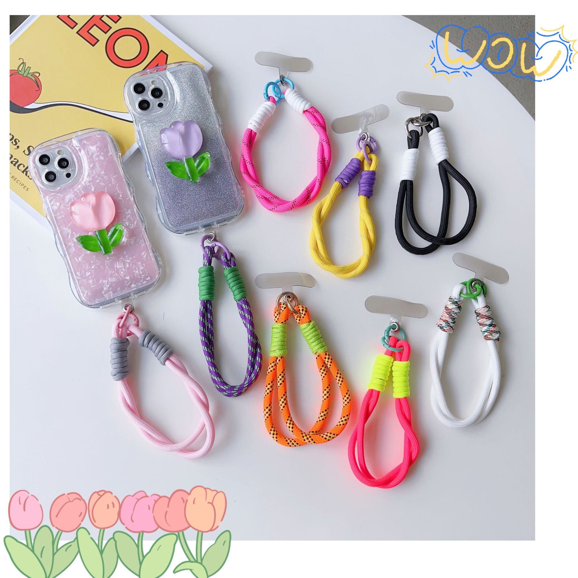 Short Nylon Mobile Phone Lanyard Plaited Hanging Rope Anti-loss Pendant Fashion Strong Phone Chain Bracelet Wrist Strap